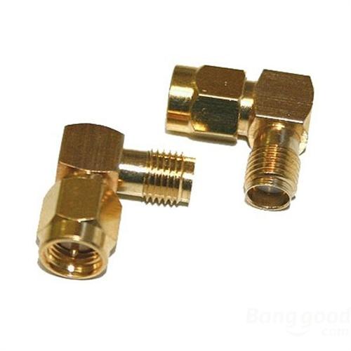 SMA plug to SMA jack Adapter Right Angle 90º [SKU125178-PCK]